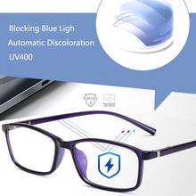 Load image into Gallery viewer, Blue Light Filter Computer Glasses TR90 For Blocking UV Anti Eye Eyestrain Transition Photochromic Gaming Glasses Women Men