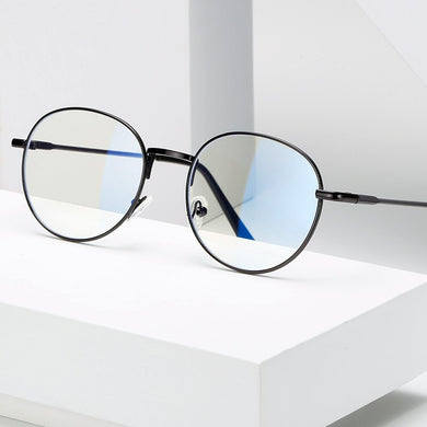 Blue Light Glasses Retro Metal Frame Anti Blue Ray Computer Glasses Women Vintage Men Round Glasses Frame Goggle Big Eyewear