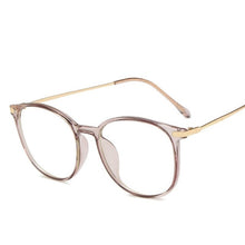 Load image into Gallery viewer, Blue Light Glasses Round Eyeglasses Frame For Woman Blocking Bluelight Glasses Fake Flat Mirror Computer Spectacle Clear glasses