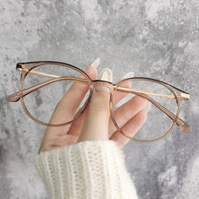 Load image into Gallery viewer, Blue Light Glasses Round Eyeglasses Frame For Woman Blocking Bluelight Glasses Fake Flat Mirror Computer Spectacle Clear glasses