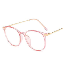 Load image into Gallery viewer, Blue Light Glasses Round Eyeglasses Frame For Woman Blocking Bluelight Glasses Fake Flat Mirror Computer Spectacle Clear glasses