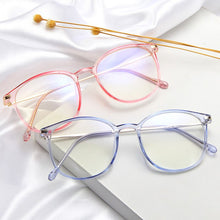 Load image into Gallery viewer, Blue Light Glasses Round Eyeglasses Frame For Woman Blocking Bluelight Glasses Fake Flat Mirror Computer Spectacle Clear glasses