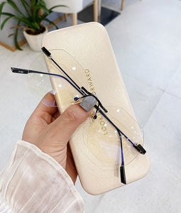 Blue Llight Blocking Rimless Glasses Frame Women Spectacle Myopia Transparent Glasses Men EyeGlasses Optical Frames