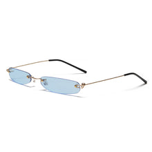 Load image into Gallery viewer, Blue Rectangular Sunglasses Rimless Men Metal Square Sun Glasses For Women Gradient Lens Frameless 2023 UV400