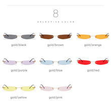 Load image into Gallery viewer, Blue Rectangular Sunglasses Rimless Men Metal Square Sun Glasses For Women Gradient Lens Frameless 2023 UV400