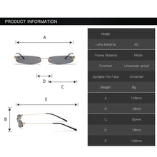 Load image into Gallery viewer, Blue Rectangular Sunglasses Rimless Men Metal Square Sun Glasses For Women Gradient Lens Frameless 2023 UV400