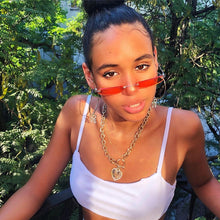 Load image into Gallery viewer, Blue Rectangular Sunglasses Rimless Men Metal Square Sun Glasses For Women Gradient Lens Frameless 2023 UV400