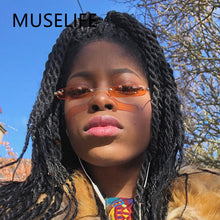 Load image into Gallery viewer, Blue Rectangular Sunglasses Rimless Men Metal Square Sun Glasses For Women Gradient Lens Frameless 2023 UV400