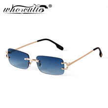 Load image into Gallery viewer, Blue Rimless Rectangle Sunglasses Men 2023 Brand Design Metal Square Sun Glasses for Women Gradient Lens Frameless UV400