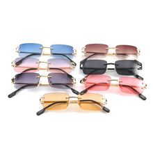 Load image into Gallery viewer, Blue Rimless Rectangle Sunglasses Men 2023 Brand Design Metal Square Sun Glasses for Women Gradient Lens Frameless UV400