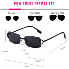 Load image into Gallery viewer, Blue Rimless Rectangle Sunglasses Men 2023 Brand Design Metal Square Sun Glasses for Women Gradient Lens Frameless UV400