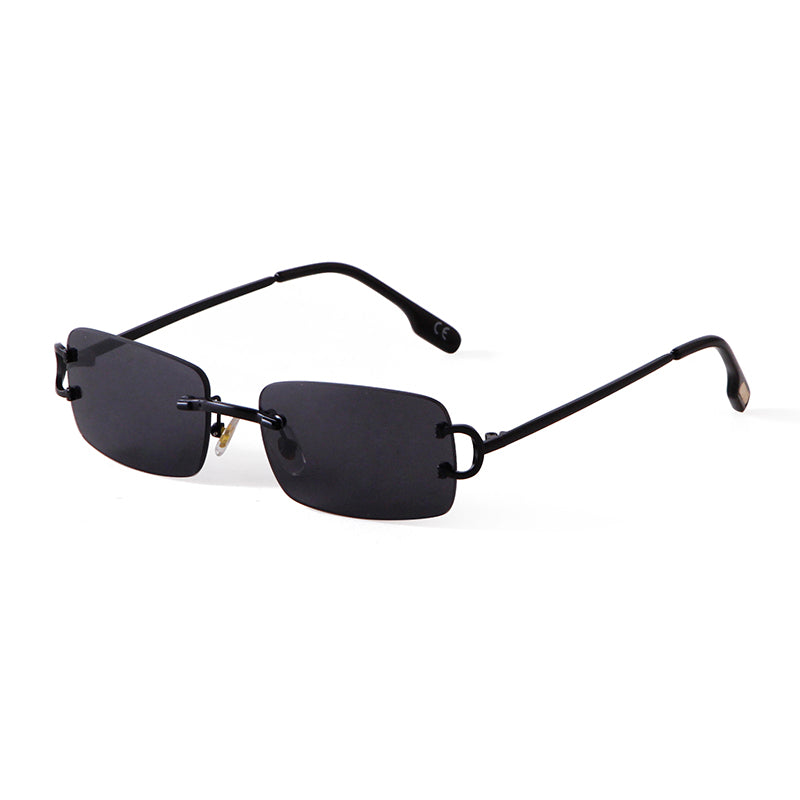 Blue Rimless Rectangle Sunglasses Men 2023 Brand Design Metal Square Sun Glasses for Women Gradient Lens Frameless UV400