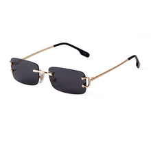 Load image into Gallery viewer, Blue Rimless Rectangle Sunglasses Men 2023 Brand Design Metal Square Sun Glasses for Women Gradient Lens Frameless UV400