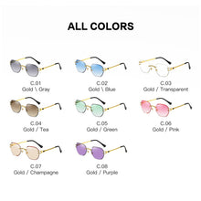 Load image into Gallery viewer, Blue Sunglasses Frameless Rimless Men 2023  Square Metal Sun Glasses Women Mirror Sea Summer Style