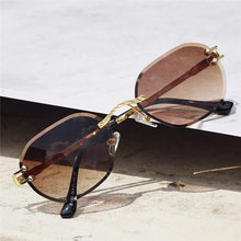 Load image into Gallery viewer, Blue Sunglasses Frameless Rimless Men 2023  Square Metal Sun Glasses Women Mirror Sea Summer Style