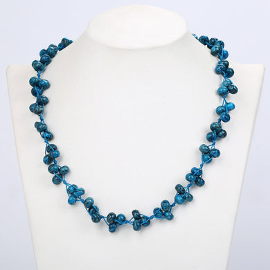Collana turchese blu pietra naturale cristallo catena di perle da donna elegante tessuto da donna gioielli collana da viaggio sciarpe bussola carina 