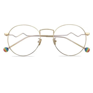 Blue light glasses Women Men candy color Metal Eyeglasses frame rainbow lollipop wave legs Anti Blue Ray Computer goggle