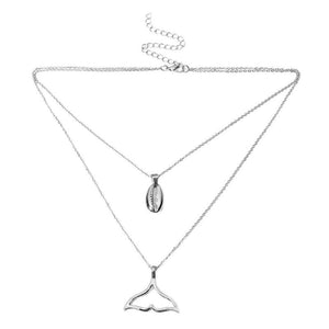 Bohemia Multilayer Chain Choker Necklaces & Pendants for Women Punk Fish Tail Shell Necklace Fashion Collar Jewelry