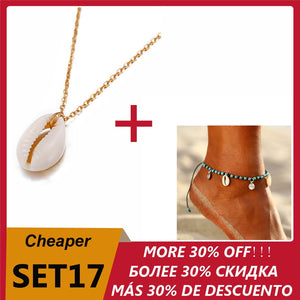 Bohemian Cowrie Conch Shell Pendant Necklace for Women Fashion Ocean Sea Beach Necklaces Boho Shell Jewelry