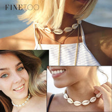 Load image into Gallery viewer, Bohemian Cowrie Conch Shell Pendant Necklace for Women Fashion Ocean Sea Beach Necklaces Boho Shell Jewelry
