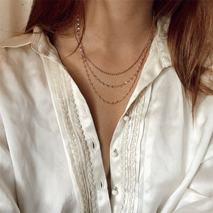 Fashion Moon Circle Map Pendant Necklace for Women Jewelry Earth Choker Multilayer Bijoux Collares Mujer Collier Femme