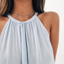 Carica l'immagine nel visualizzatore di Gallery, Collana multistrato con zirconi abbaglianti color oro bohémien Collana con ciondolo semplice con nappa lunga a forma di luna per regali per le donne 