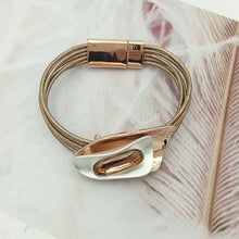 Carica l'immagine nel visualizzatore di Gallery, Bohemian Unique Design Crystal Bracelets &amp; Bangles For Women Fashion Alloy Magnetic Tube Bar Clasp bracelet 3 Colors