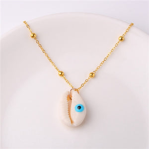 Conch Shell Necklace Sea Beach Shell Chain Pendant Necklace For Women Collier Femme Shell Cowrie Summer Jewelry Bohemian
