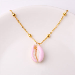 Conch Shell Necklace Sea Beach Shell Chain Pendant Necklace For Women Collier Femme Shell Cowrie Summer Jewelry Bohemian