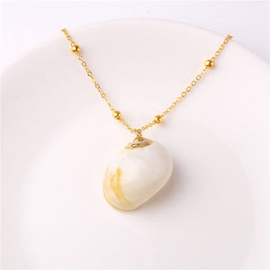 Conch Shell Necklace Sea Beach Shell Chain Pendant Necklace For Women Collier Femme Shell Cowrie Summer Jewelry Bohemian