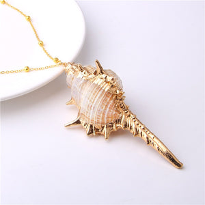 Conch Shell Necklace Sea Beach Shell Chain Pendant Necklace For Women Collier Femme Shell Cowrie Summer Jewelry Bohemian