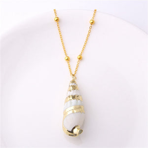 Conch Shell Necklace Sea Beach Shell Chain Pendant Necklace For Women Collier Femme Shell Cowrie Summer Jewelry Bohemian
