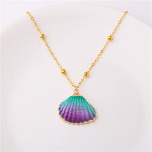 Conch Shell Necklace Sea Beach Shell Chain Pendant Necklace For Women Collier Femme Shell Cowrie Summer Jewelry Bohemian