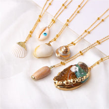 Load image into Gallery viewer, Conch Shell Necklace Sea Beach Shell Chain Pendant Necklace For Women Collier Femme Shell Cowrie Summer Jewelry Bohemian
