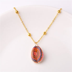 Conch Shell Necklace Sea Beach Shell Chain Pendant Necklace For Women Collier Femme Shell Cowrie Summer Jewelry Bohemian