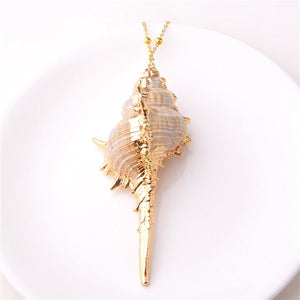 Conch Shell Necklace Sea Beach Shell Chain Pendant Necklace For Women Collier Femme Shell Cowrie Summer Jewelry Bohemian