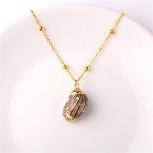 Conch Shell Necklace Sea Beach Shell Chain Pendant Necklace For Women Collier Femme Shell Cowrie Summer Jewelry Bohemian