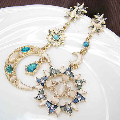 Boho Dangel Earrings Resin Star Sun Moon Charm Long Earrings New Bohemian Rhinestone Star Moon Earring for Women Jewelry Gift