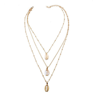 Boho Shell Pendant Necklace for Women Long Chain Round Coin Multilayer Choker 2020 Collares Necklace Wedding Jewelry
