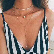 Load image into Gallery viewer, Boho Shell Pendant Necklace for Women Long Chain Round Coin Multilayer Choker 2020 Collares Necklace Wedding Jewelry