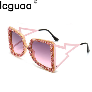 Bow Rhinestone Bling Stones Sunglasses For Women Diamond Decor Oversize  Crystal Star Pendant Glasses Lentes De Sol