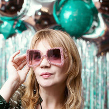 Load image into Gallery viewer, Bow Rhinestone Bling Stones Sunglasses For Women Diamond Decor Oversize  Crystal Star Pendant Glasses Lentes De Sol