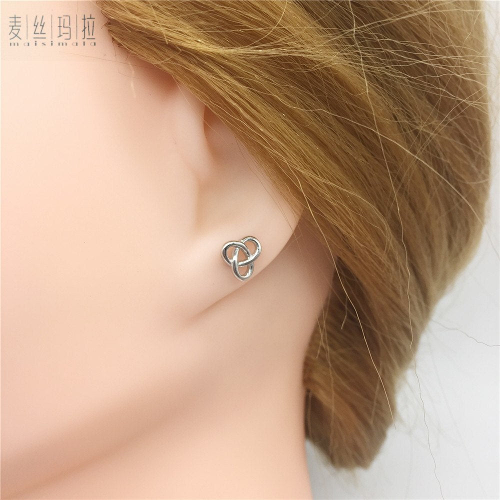 Bowknot Shape Tibetan Silver Stub Earrings The Present For Women Brand Handmade Diy Jewelry 2018 Fashion Jewellery