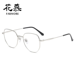 Box retro titanium alloy metal black frame blue film plate full frame silver frame large face flat mirror