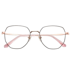 Box retro titanium alloy metal black frame blue film plate full frame silver frame large face flat mirror