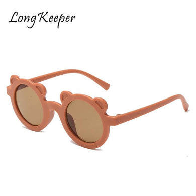Boy Girl Cute Cartoon Bear Shape Round Sunglasses Children Vintage Sun Glasses Uv400 Protection Decorative Kids Eyewear