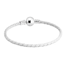 Carica l'immagine nel visualizzatore di Gallery, Bracelet White Woven Single Leather Charm Bracelets for Women Men Jewelry Pulseira Masculina Feminina Femme