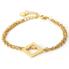 Carica l'immagine nel visualizzatore di Gallery, Bracelets &amp; Bangles for womens Multilayer Charm simple hollow Geometric rhombus bracelets 2018 Jewelry gift for Girlfriend