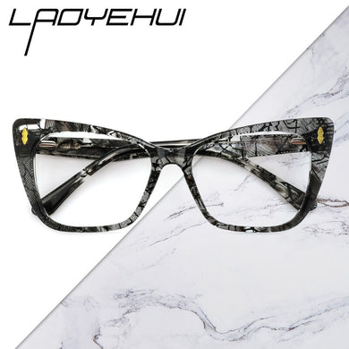 Brand Acetate Transparent Square Prescription Glasses Myopia Clear Women Computer Eyewear Frames  Cat Eye Fake Glasses
