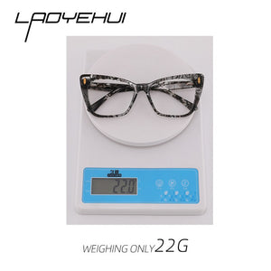 Brand Acetate Transparent Square Prescription Glasses Myopia Clear Women Computer Eyewear Frames  Cat Eye Fake Glasses